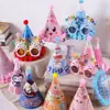 Nuevos Sombreros de Cumpleaños de Estilo para Niños y Adultos para Niños y Niñas, Sombreros con Pompón para Decoración de Fiestas de Cumpleaños, Creativos Sombreros de Arcoíris de Dibujos Animados