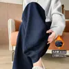 Pantalones de pierna ancha de cintura alta para mujer talla grande con efecto adelgazante para mujeres talla grande, pantalones casuales negros de longitud completa
