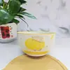 Cuenco de Caramelo de Color Bajo Esmalte 5.3 pulgadas Cuenco de Arroz para el Hogar Alto Valor Estético Estilo Femenino Vajilla de Cerámica Cuenco para Comer
