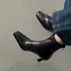 Botas Elegantes de Tacón Alto Botas Elásticas para Mujer 2026 Otoño/Invierno Nuevas Punta Cuadrada Tacón de Aguja Cremallera Trasera Botines Versátiles para Mujer
