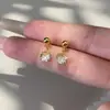 Pendientes Pequeños y Exquisitos de Circonita para Mujer, Pendientes de Nicho para el Uso Diario, Pendientes de Frijol de Lujo Accesible y de Gama Alta a la Moda