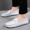 Zapatos Perezosos de Piel de Vaca de Primera Capa Populares en Transmisión en Vivo, Zapatos de Talla Pequeña, Zapatos de Cuero Versátiles Casuales para Hombre, Zapatos de Conducir de Piel Suave