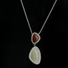 Colar de Pedra Natural com Design de Nicho e Toque de Luxo Leve, Pingente Versátil e de Alto Padrão, Colar de Pedra Natural Geométrico
