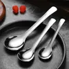 Cuchara Redonda de Acero Inoxidable 316 para Tesoros 304 Mini Cuchara Pequeña Cuchara para Comer de Fondo Profundo para Tazón Redondo del Hogar Cuchara para Beber Sopa Cuchara para Helado