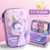 Estuche para Lápices de Unicornio Tridimensional 3D, Caja de Papelería de Aspecto Elevado, Estuche Multifuncional de Gran Capacidad para Estudiantes de Primaria Venta al por Mayor Transfronteriza