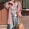 Camisa de Estilo Coreano Suelta Ajustada para Mujer Estilo Suave Camisa de Manga Larga Top Pequeño