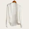 Chal cárdigan de punto casual estilo francés de seda helada para mujer, chaqueta fina de manga murciélago para primavera y otoño, chaleco protector solar para aire acondicionado