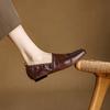 Zapatos Planos Suaves de Piel de Vaca de Primera Capa, Nuevos Zapatos Planos Hechos a Mano Retro con Pliegues y Boca Profunda, Mocasines de Piel Genuina, Zapatos para Mujer