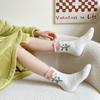 Calcetines de Forro Polar Coral para Mujer, Calcetines de Piso Lindos de Dibujos Animados Estilo Japonés, Calcetines Gruesos Cálidos para Dormir en Casa de Invierno para Maternidad
