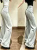 Calça esportiva fina feminina de verão cinza, estilo novo 2026, solta para yoga, modelagem afunilada para emagrecer, casual, perna larga, boca de sino, calça de moletom
