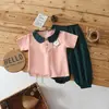 Soporte de Personalización~Ropa para Niños Estilo Princesa Nuevo Conjunto de Dos Piezas Manga Corta Pantalones Anti-Mosquitos Niña Bebé Verano Delgado