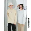 Camiseta de Algodón para Primavera y Otoño Estampado Figura logo Manga Larga Engrosada Pareja diy Camiseta Publicitaria Ropa de Clase de Trabajo Bordado
