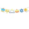 Bandera de papel para tirar de Hanukkah judío decoración de fondo para fiesta navideña bandera colgante amuleto HAPPY HANUKKAH flor de tirar