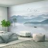 Pintura de Paisagem com Tinta Chinesa Papel de Parede Livre Papel de Parede para Fundo de TV de Sofá Quarto Mesinha de Cabeceira Revestimento de Parede Baichuan Hainan
