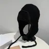 Gorro de Invierno para Mujer, Gorro Cortavientos para Montañismo al Aire Libre, Gorro de Punto de Felpa Estilo Coreano para Otoño e Invierno, Protección para los Oídos, Gorro para Viento Frío