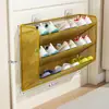 Entrada Rack de Sapatos para Entrada Armário de Sapatos para Corredor Doméstico Camadas Múltiplas Artefato de Armazenamento Atrás da Porta do Banheiro Rack de Sapatos Pequeno Montado na Parede