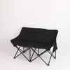 Silla Luna Doble de Exterior Tela Oxford Acero al Carbono Silla Plegable de Jardín Ultraligera Respaldo Negra Silla de Patio Silla de Playa