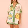 Estilo Nuevo Verano 2026 Transfronterizo Europeo y Americano Comercio Exterior Ropa de Mujer, Elegante Casual Estampado Camisa de Manga Corta y Conjunto de Shorts