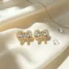 Aretes de Tachuela Dorados Café Claro con Moño de Encaje Hueco y Circonita Pendientes de Estrella de Cinco Puntas Incrustados con Pedrería Personalizados Pendientes de Lujo Ligero con Sensación de Alta Gama