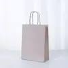 Punto 26 Color sólido Bolsa de mano de papel Kraft para llevar a mano Bolsa de regalo Bolsa de papel de envolver estilo Ins venta al por mayor