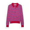 Camisa Polo de Punto con Bloques de Color Elegante y a la Moda para Mujer de Manga Larga Estilo Europeo y Americano Transfronterizo 2026 Venta al por Mayor 2142104
