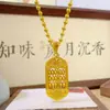 Tienda de Oro Mismo Estilo Colgante de Oro Arena Dorada Vietnamita Antiguo con Ábaco Giratorio de Carácter de la Fortuna, Nueva Cadena de Cuentas Estilo Chino, Collar de Cadena Chopard