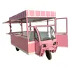Carrito Multifuncional para Snacks, Puesto de Comida Rápida en Mercado Nocturno, Carrito Comercial Móvil para Brochetas Fritas y Barbacoa, Carrito de Comida Eléctrico de Tres Ruedas