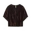 Fabricantes Mayoristas de Ropa para Mujer Transfronterizos 2025 Aliexpress Populares Casuales Americanos Estilo Globo Terciopelo Tops