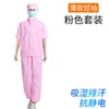 Ropa de trabajo antiestática para procesamiento de alimentos, verano, delgada, manga corta, unisex, absorbe la humedad, transpirable, adecuada para fábricas de alimentos y talleres de procesamiento