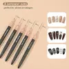 Pincel de plástico para decoración de uñas, set de 5 pinceles para decoración de uñas, herramienta para decoración y pintura de uñas, set de pinceles de diseño artístico para pintar, adecuado para líneas largas, detalles finos y pintura compleja. Tamaño: 4/8/12/20/25 milímetros, negro