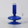 Venta al por mayor, candelabro creativo de vidrio de colores retro, candelabro de lujo para decoración de mesita de noche, vela, accesorios para cenas