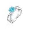 Anillo de plata de ley 925 con corte de flor de hielo en forma de X de 1,2 ct para mujer, anillo de diamantes de alto carbono con tesoro de 7 x 7 colores, estilo europeo y americano.