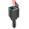 Cargador de Coche con Pantalla Digital y Cable Retráctil, Cargador Rápido para Coche PD, Carga Súper Rápida, Adaptador de Encendedor de Cigarrillos Cinco en Uno, Transfronterizo