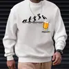 Sudadera de Moda con Estampado de Cerveza, Sudadera Casual para Hombre con Diseño Gráfico y Cuello Redondo, Otoño e Invierno, Letras