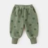 [Invierno profundo] Pantalones para niños Doodle, pantalones de otoño e invierno, pantalones gruesos con forro polar para niños, pantalones cálidos de invierno para bebés, pantalones tipo suéter.