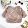 Nuevo Delantal de Dibujos Animados para Bebé con Bolsillos, Delantal Infantil Fresco con Estampado Completo, Babero Estampado para Niños, Delantal de Pintura