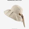Primavera y verano nuevo sombrero de pescador con lazo casual sombrero de moda sombrero de tela plegable sombrero fresco de playa a prueba de viento mujeres coreanas