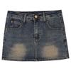 Falda Corta de Mezclilla Estilo Retro Americano para Mujer, Estilo Nuevo, Falda Pantalón Ajustada al Cuerpo con Bordado para Chica Popular, Falda Media de Cintura Alta Ajustada