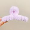 Novo Presilha de Cabelo de Pelúcia Outono e Inverno Cruz Grande Presilha de Tubarão para Parte de Trás da Cabeça de Menina Acessório de Cabelo Simples de Pelo