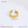 Anel de Abertura em Aço Inoxidável Estilo Ins Transfronteiriço Acessível Luxo Nicho Joia de Mão Exagerado Assimétrico Conserva Cor Anel DIY