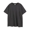 Popular Camiseta de Algodón 260g Tendencia Nacional Versión Grande Hombros Descubiertos Color Sólido para Hombres y Mujeres Estampado Oversize Manga Corta Pesada Personalización