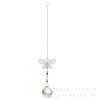 Colgante de cristal con forma de mariposa, libélula, árbol de la vida, luna y gato, adornos coloridos para jardinería al aire libre.