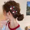 Pinza para el pelo de flor con lazo dulce coreano para mujer, clip para flequillo lateral, nuevo clip de pico de pato para mechones de la frente 2025