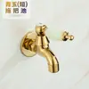 Grifo de lavadora de latón macizo estilo europeo de jade natural, grifo pequeño de apertura rápida fría para fregadero de mopa, en la pared