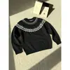 Suéter Masculino Fair Isle com Gola Redonda Suéter Jacquard Masculino Pulôver Retrô Nórdico Tricô Peça de Roupa Externa Suéter com Gola Redonda Branco