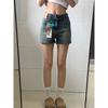 Shorts de mezclilla desgastados estilo americano de talla grande para mujer en verano, diseño de aspecto adelgazante de cintura alta para mm gorditas, pantalones rectos casuales sueltos