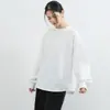 Sudadera Casual Suelta de Manga Larga con Cuello Redondo y Mangas de Linterna, Estilo Waffle, Otoño e Invierno, Estilo Perezoso