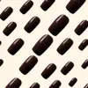 Comercio Exterior Uñas Portátiles Color Marrón Oscuro Liso Parches de Manicura Dulces Simples 24 Piezas Uñas Estilo Elegante