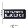 Parches bordados al por mayor transfronterizos, insignias bordadas rectangulares, parches decorativos en inglés para chaqueta de trabajo retro americana