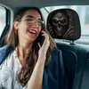 Funda para Reposacabezas de Coche con Calavera de Ojos Rojos Estampado Personalizado, Funda Universal para Almohada de Cuello para Interior de Coche, Se Puede Etiquetar y Enviar, Producción Personalizada a partir de Imágenes Proporcionadas